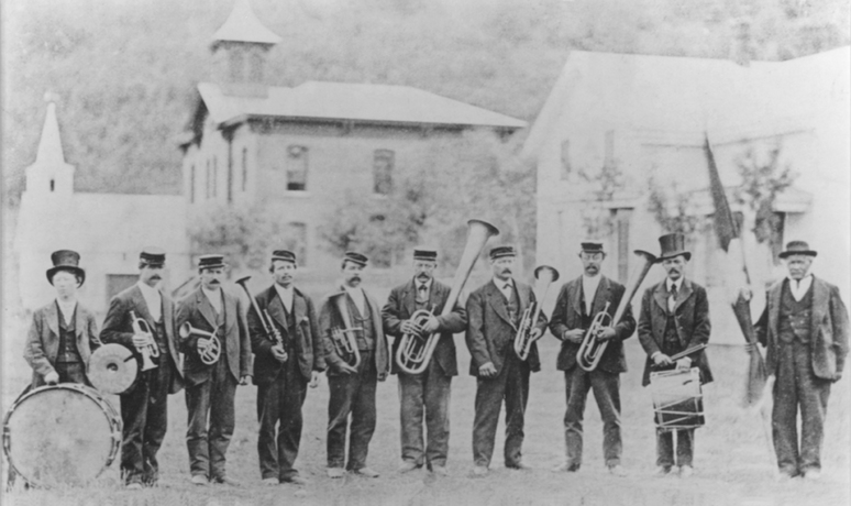 Burkhardt Brass Band, Reeds Landing, 1876