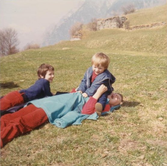 Silvia, Andreas and Carla, Soglio 1972